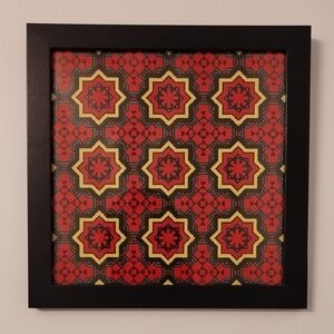 Geometric Red and Yellow Wall Art